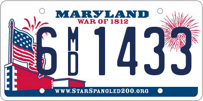 MD license plate 6MD1433