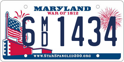 MD license plate 6MD1434