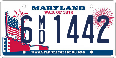 MD license plate 6MD1442