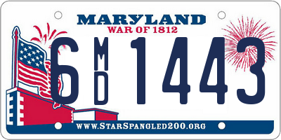 MD license plate 6MD1443