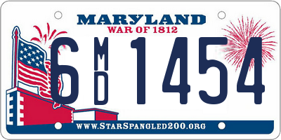 MD license plate 6MD1454