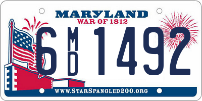 MD license plate 6MD1492