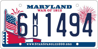 MD license plate 6MD1494