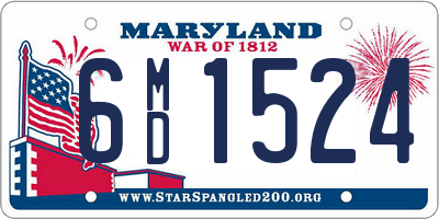 MD license plate 6MD1524