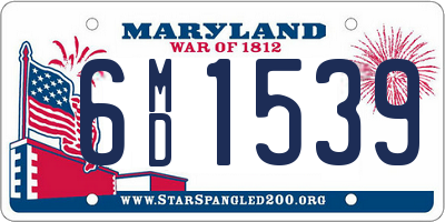 MD license plate 6MD1539