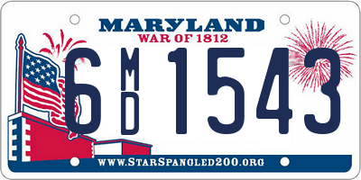 MD license plate 6MD1543