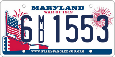 MD license plate 6MD1553