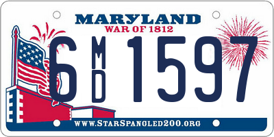 MD license plate 6MD1597