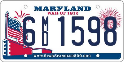 MD license plate 6MD1598