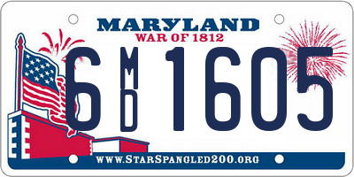 MD license plate 6MD1605