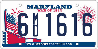 MD license plate 6MD1616