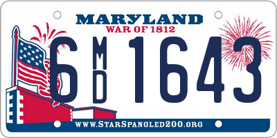 MD license plate 6MD1643