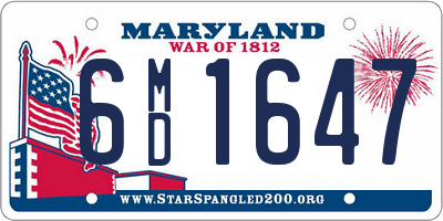 MD license plate 6MD1647