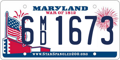 MD license plate 6MD1673