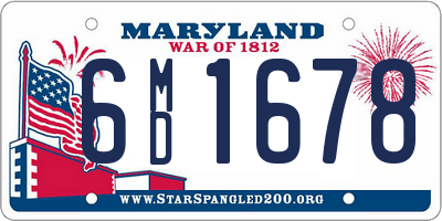 MD license plate 6MD1678