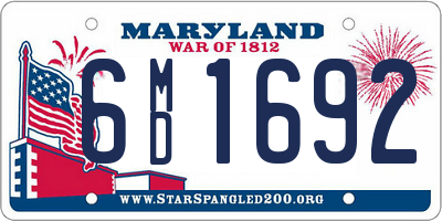 MD license plate 6MD1692