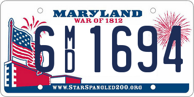 MD license plate 6MD1694