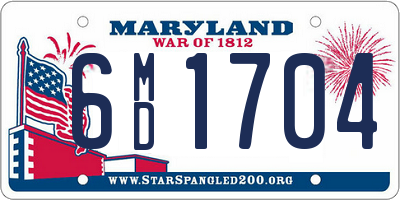 MD license plate 6MD1704