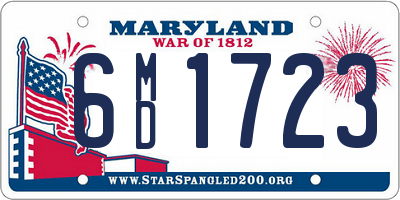 MD license plate 6MD1723