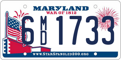 MD license plate 6MD1733