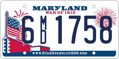 MD license plate 6MD1758