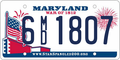 MD license plate 6MD1807