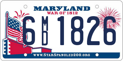 MD license plate 6MD1826