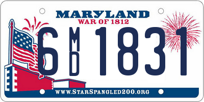 MD license plate 6MD1831