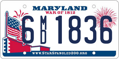 MD license plate 6MD1836
