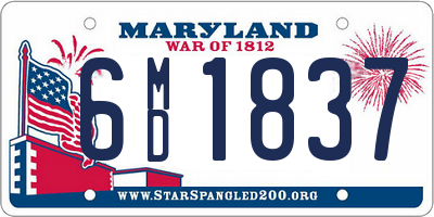 MD license plate 6MD1837