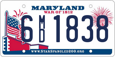 MD license plate 6MD1838