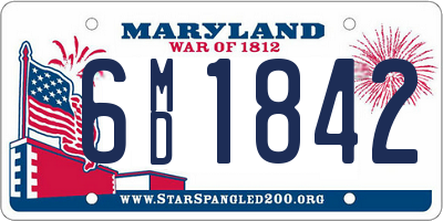 MD license plate 6MD1842