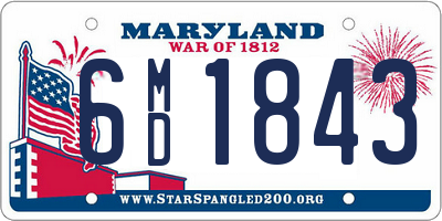 MD license plate 6MD1843