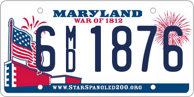 MD license plate 6MD1876