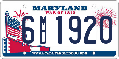 MD license plate 6MD1920