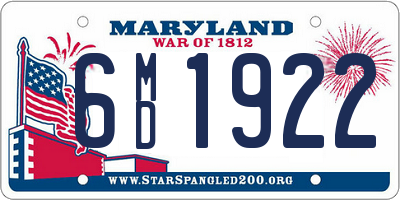 MD license plate 6MD1922