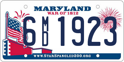 MD license plate 6MD1923