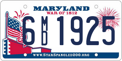 MD license plate 6MD1925