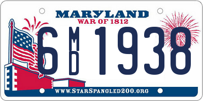 MD license plate 6MD1938