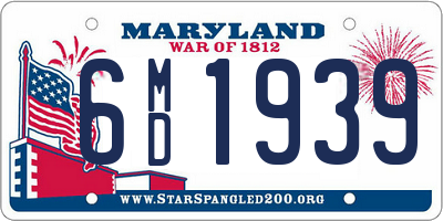 MD license plate 6MD1939