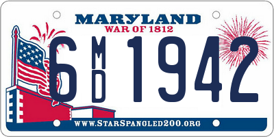 MD license plate 6MD1942