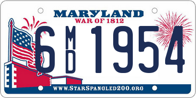 MD license plate 6MD1954