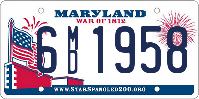 MD license plate 6MD1958