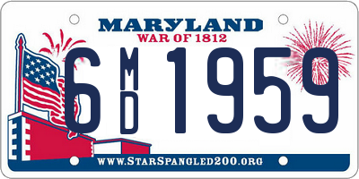 MD license plate 6MD1959