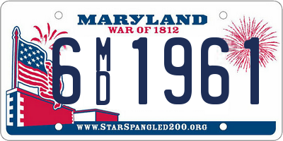 MD license plate 6MD1961