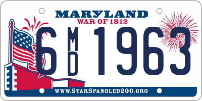MD license plate 6MD1963
