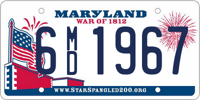 MD license plate 6MD1967