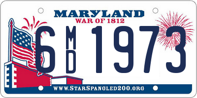 MD license plate 6MD1973