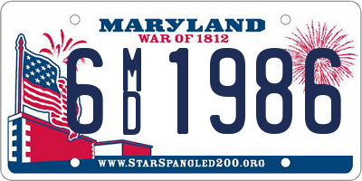 MD license plate 6MD1986