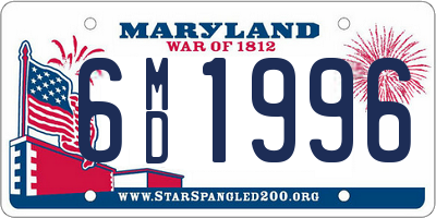 MD license plate 6MD1996